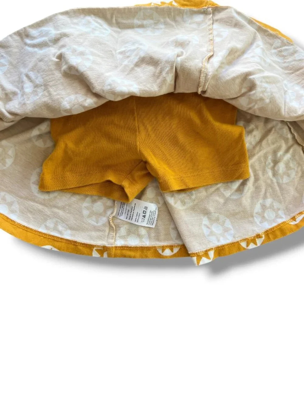 Tea Collection Gold Mustard Yellow White Sun Print Skort Size 2